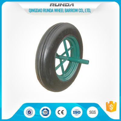 China Natural Rubber Solid Wheelbarrow Wheels Anti Loose Air 240mm Alxe Length SGS supplier