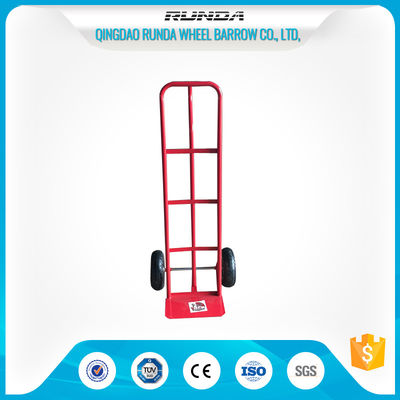 China Steel Body Two Wheel Hand Truck / Dolly Cart 'P' Shape Handle Red Color TUV supplier