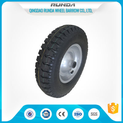 China Steel Rim Pneumatic Rubber Wheels 20mm Inner Hole Ball Bearing 150kgs Loading supplier