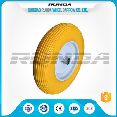 China Anti Skidding PU Foam Wheel Blocky Pattern , Polyurethane Wheels With Bearings supplier