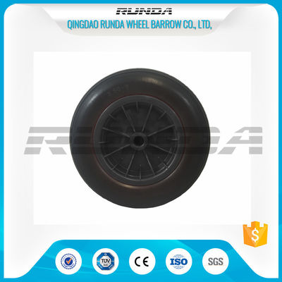 China Line Pattern 14 Inche Polyurethane Caster Wheels Plastic Rim Bush Bearing supplier