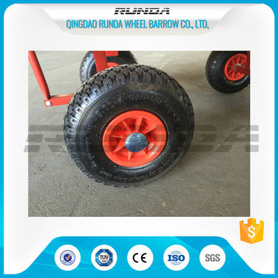 China Natural Rubber Inflatable Trolley Wheels PP Rim 16mm Axle Hole Centered Hub 3.00-4 supplier