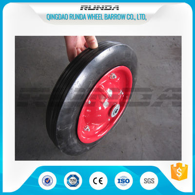 China Durable Solid Rubber Wheels Powder Coated Rim 16mm Inner Hole For Wagon Carts supplier