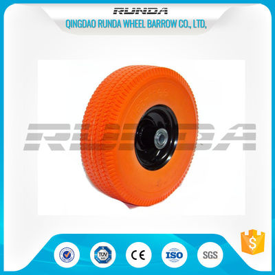 China Flat Free PU Foam Wheel Carbon Steel Bearing 20mm Inner Hole Oil Dirt Resistant supplier