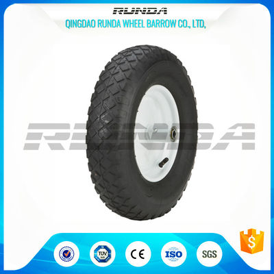 China Blocky Patterns Pneumatic Rubber Wheels 2PR ,  Hand Trolley Wheels 8&quot; Steel Rim supplier