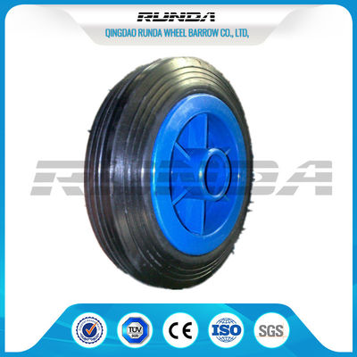 China Plastic Rim Solid Rubber Wheels SGS , Elastic Solid Rubber Tires For Lawn Carts supplier