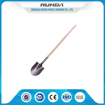 China Farming Flat Spade Shovel / Head Shovel Hardwood Handle Railway Steel Material supplier