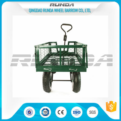 China Steel Mesh 4 Wheel Garden Cart  Load Capacity 150-300kg Powder Coated Finish supplier