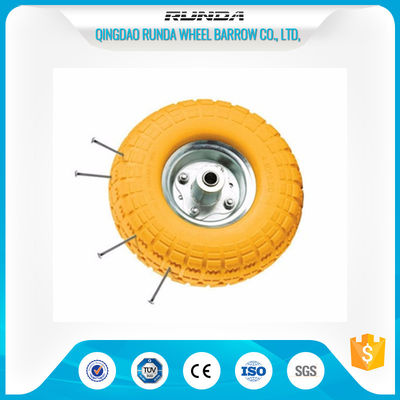 China Anti Loose Air Foam Filled Wheelbarrow Tires 10&quot;X3.50-4 Metal Rim Comb Pattern supplier