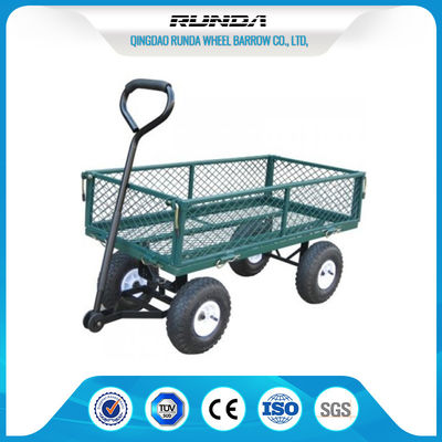 China Anti UV Color Heavy Duty Yard Cart / Wagon Cart 400 Lb Folding Removable Sides supplier
