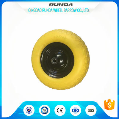 China Elastic Solid PU Foam Wheel 12MM Inner Hole , Hand Dolly Wheels Diamond Pattern supplier