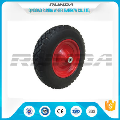 China Anti Slip Foam Filled Wheelbarrow Tires 20mm Inner Hole Steel Rim Smooth Bearing supplier