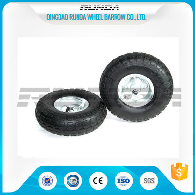 China Galvanized Color Pneumatic Rubber Wheels Steel Rim Ball Bearing 55mm Hub 3.50-4 supplier