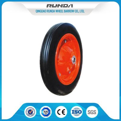 China Heavy Duty Solid Rubber Trolley Wheels Metal Hub Wear Resistance 13&quot;X3&quot; Size supplier