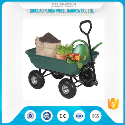 China 75 Liters Wheeled Garden Mesh Cart , 4 Wheel Garden Trolley Robust Tray TC2135 supplier