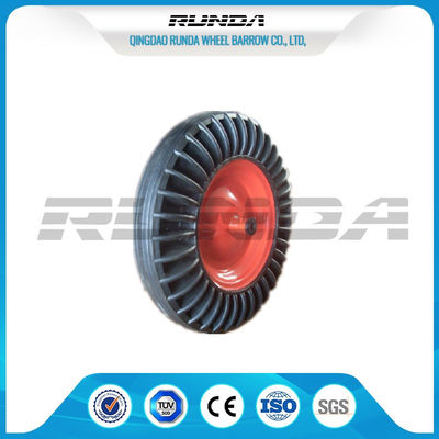 China 16 Inch Solid Rubber Wheels Black Tyre Color Steel Rim 150kg Loading For Tractor supplier