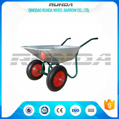China Durable Heavy Duty Wheelbarrow , Two Wheel Steel Wheelbarrow Wide Stance Legs supplier