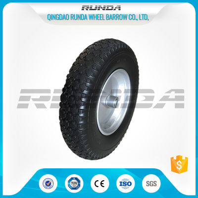 China Durable Heavy Duty Rubber Wheels 4.00-8 , Industrial Trolley Wheels Diamond Patter supplier