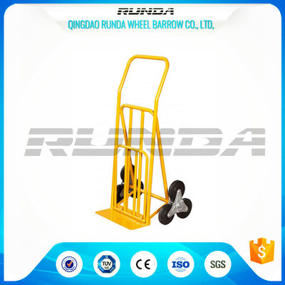 China Yellow Powder Coating Hand Truck Dolly Six Tires 200mm Toe Plate For Shopping supplier
