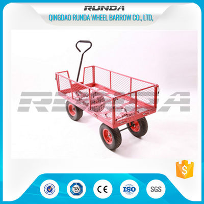 China Transport Tool Garden Mesh Cart , Heavy Duty Garden Wagon Steel Tubular Handle supplier